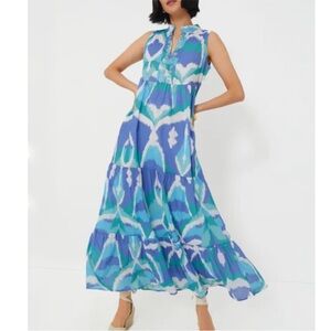 SHERIDAN FRENCH Cerulean Watercolor Ikat Tessa Dress Maxi Tuckernuck Easter
